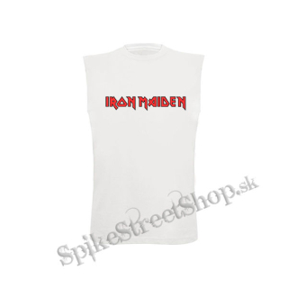IRON MAIDEN - Logo Red White - biele detské tričko bez rukávov