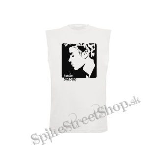 JUSTIN BIEBER - Logo & Portrait Motive 2 (2) - biele detské tričko bez rukávov