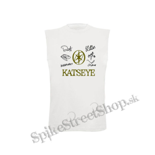 KATSEYE - Logo Signature - biele detské tričko bez rukávov