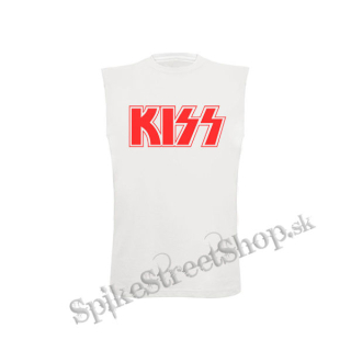 KISS - Red Logo - biele detské tričko bez rukávov