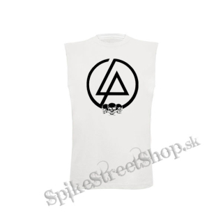 LINKIN PARK - Logo & Skulls  Motive 2 - biele detské tričko bez rukávov