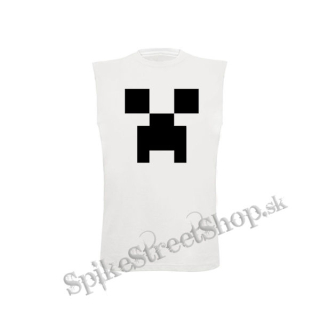 MINECRAFT - Creeper - biele detské tričko bez rukávov