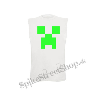 MINECRAFT - Green Creeper - biele detské tričko bez rukávov