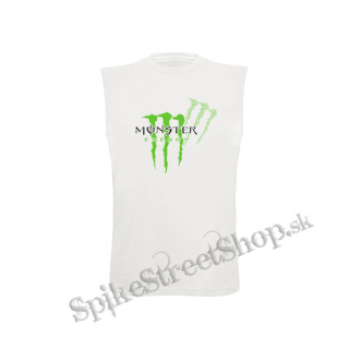 MONSTER ENERGY - Green Logo Honey Bee - biele detské tričko bez rukávov