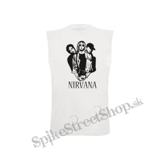 NIRVANA - Band Graffiti Poster - biele detské tričko bez rukávov