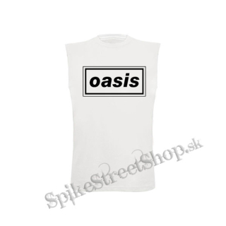 OASIS - Logo - biele detské tričko bez rukávov