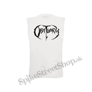 OBITUARY - Logo - biele detské tričko bez rukávov