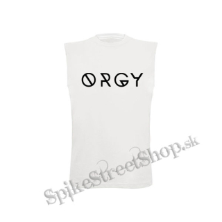 ORGY - Logo - biele detské tričko bez rukávov