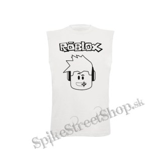 ROBLOX - Logo & Skin Face - biele detské tričko bez rukávov