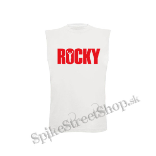 ROCKY - Red Rocky Balboa Movie Logo - biele detské tričko bez rukávov