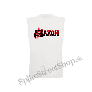 SAXON - Logo - biele detské tričko bez rukávov
