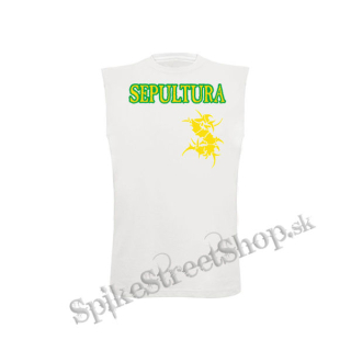 SEPULTURA - Brasil Flag Logo - biele detské tričko bez rukávov