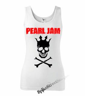PEARL JAM - Skull - Ladies Vest Top - biele