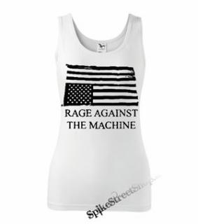 RAGE AGAINST THE MACHINE - Wrecked Flag - Ladies Vest Top - biele