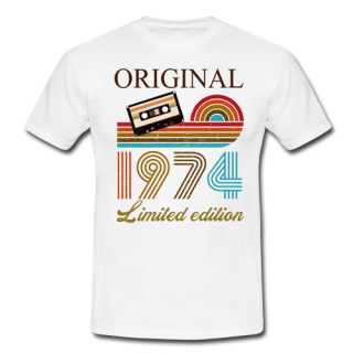 1974 - LIMITED EDITION - Originálne narodeninové tričko - biele pánske tričko