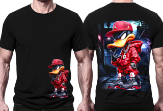 DAFFY DUCK LOONEY TUNES - Káčer Daffy Gangsta/Hip-Hop Edition - čierne pánske tričko