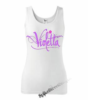 VIOLETTA - Pink Logo - Ladies Vest Top - biele