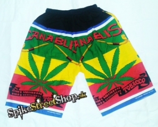 Kraťasy MARIHUANA - Rasta Flag & Leafs
