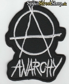 ANARCHY - A - biele Áčko aj nápis ANARCHY - nažehlovacia nášivka