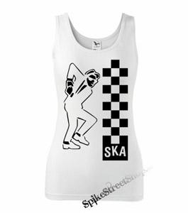 SKA - Tancujúca postavička - Ladies Vest Top - biele