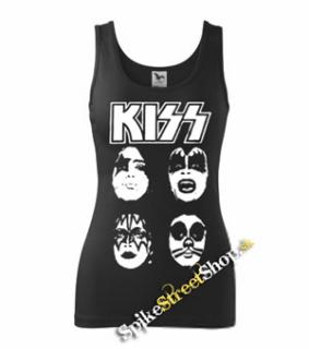 KISS - Band Four Faces - Ladies Vest Top