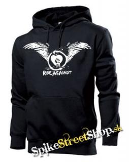 RISE AGAINST - Wings Logo - čierna pánska mikina
