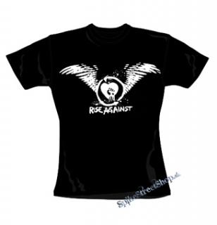 RISE AGAINST - Wings Logo - čierne dámske tričko
