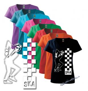 SKA - Tancujúca postavička - farebné dámske tričko