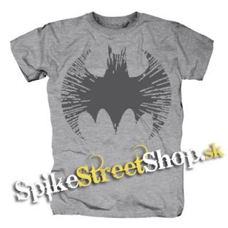 BATMAN - Cracked Emblem - sivé pánske tričko