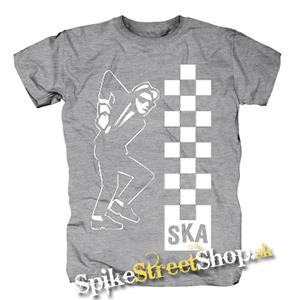 SKA - Tancujúca postavička - sivé pánske tričko