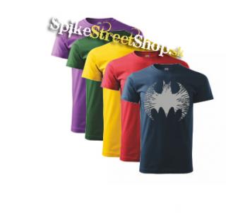 BATMAN - Cracked Emblem - Strieborné logo - farebné pánske tričko