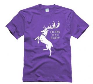 GAME OF THRONES - OURS IS THE FURY - House Baratheon - fialové pánske tričko