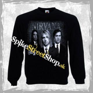 NIRVANA - White/Black Motive - mikina bez kapuce