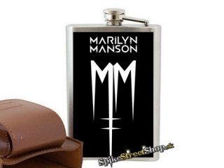 MARILYN MANSON - BW Logo - nerezová ploskačka na alkohol