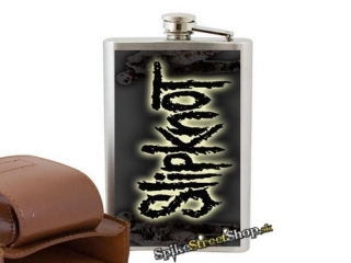 SLIPKNOT - Black Glowing Logo - nerezová ploskačka na alkohol