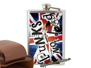 PUNKS NOT DEAD - UK Flag Theme - nerezová ploskačka na alkohol