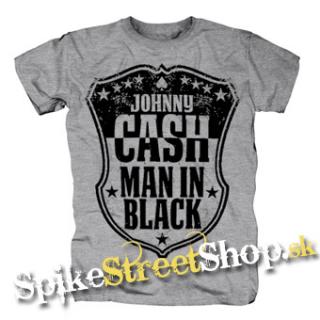 JOHNNY CASH - Man In Black - sivé pánske tričko