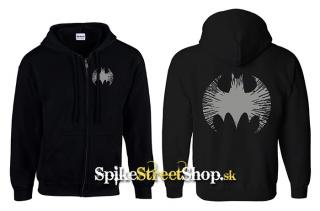 BATMAN - Cracked Emblem Silver - mikina na zips