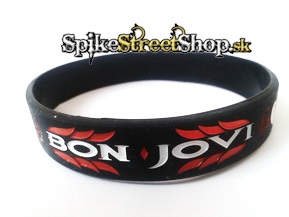 Náramok BON JOVI - Red White Heart Logo