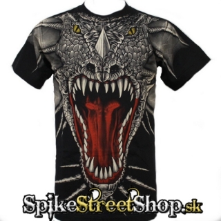FANTASY MOTIVES - Dragon Head - čierne pánske tričko