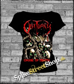OBITUARY - Cause Of Death Skulls - dámske tričko