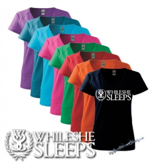 WHILE SHE SLEEPS - Logo - farebné dámske tričko