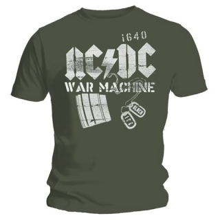 AC/DC - War Machine - khaki pánske tričko
