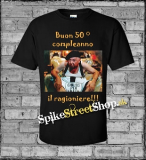PAOLO VILLAGGIO - Il Ragioniere - čierne pánske tričko