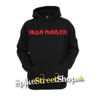 IRON MAIDEN - Red Logo - čierna pánska mikina