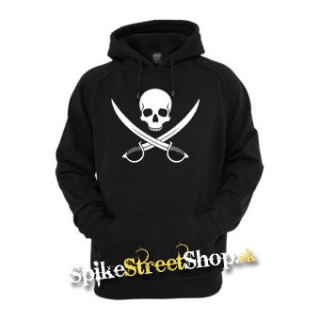 PIRATE SKULL - čierna pánska mikina