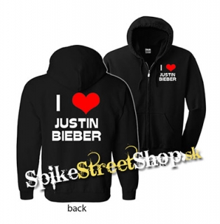 I LOVE JUSTIN BIEBER - mikina na zips