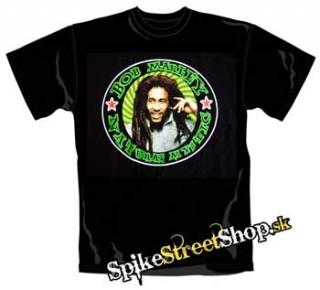 BOB MARLEY - Natural Reggae Mystic Man - čierne pánske tričko