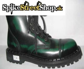 Topánky STEADY´S - zelenočierne - 6 dierkové