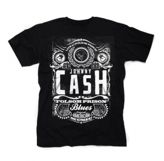 JOHNNY CASH - Folsom - čierne pánske tričko (-40%=Výpredaj)